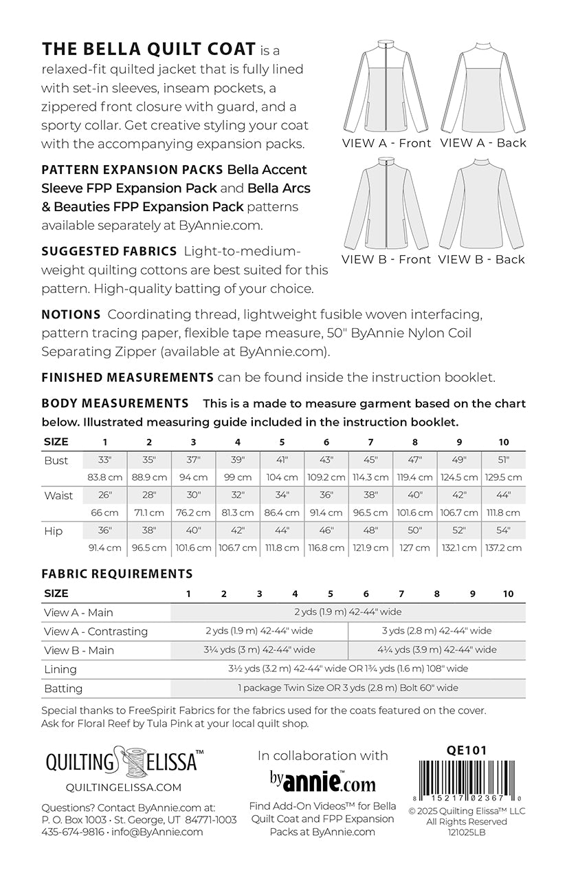 Bella Quilt Coat Pattern by ByAnnie